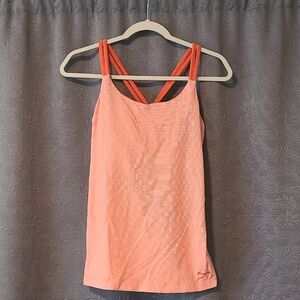 Patagonia Orange Strappy Tank Top With Built In Bra, Large